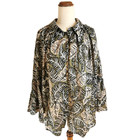 COUNTRY ROAD Long Flared Sleeve Button-up Blouse Size 14 Cotton Classy Corporate