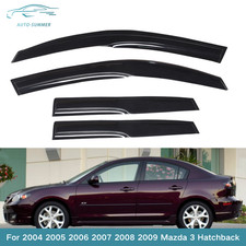 4pcs Window Visors Sun Rain Wind Guards For Mazda 3 Hatchback 2004 2005 06-2009