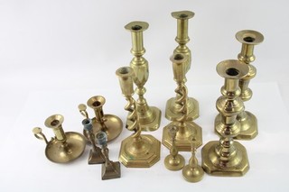 Vintage Brass Candlestick Holders Pairs Of Various Styles & Size 4622g