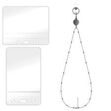 Black Chain Retractable Reel Clip Badge Holder ID Card Key Neck Strap Lanyard w