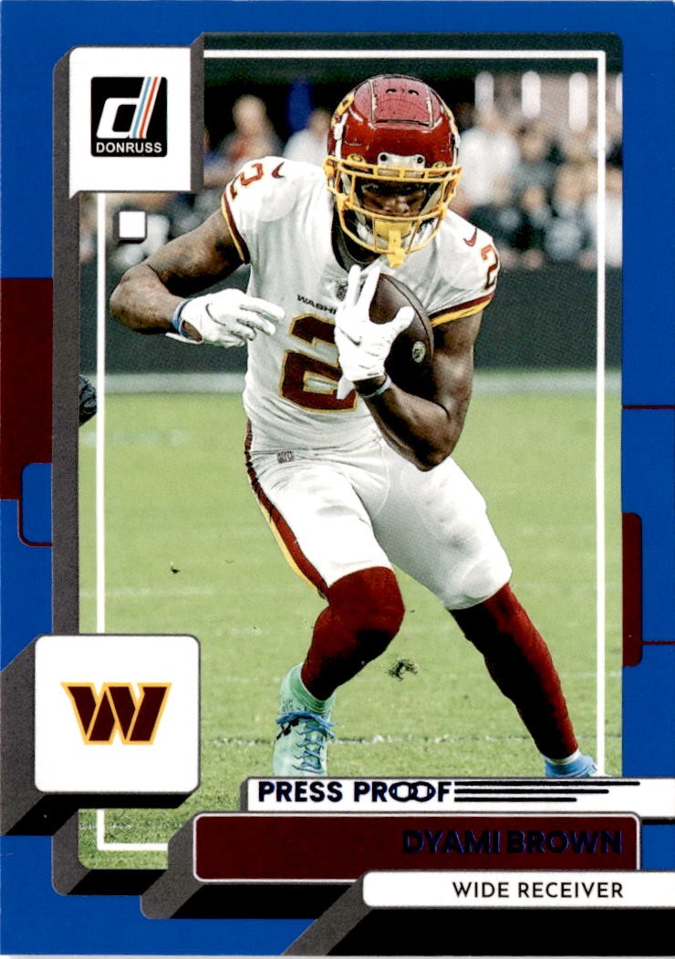 2022 Donruss #178 Dyami Brown Blue Press Proof Washington Commanders