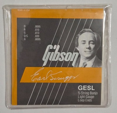 Gibson Earl Scruggs GESL 5-String Banjo Light Gauge Loop Ends 5 Strings