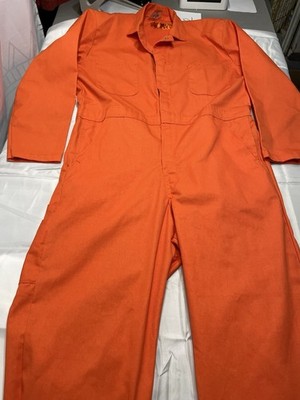 Red Kap Twill Action Back Coverall Mechanics Orange Size 42R 60'' Long NWOT