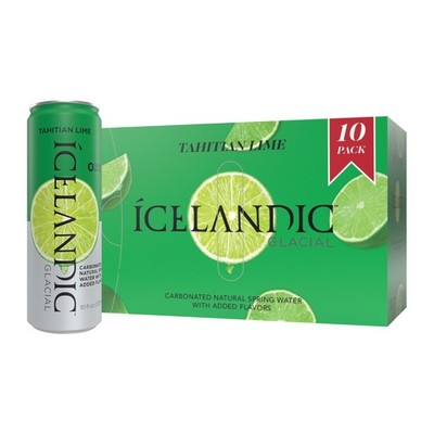 Icelandic Glacial Sparkling Water, Tahitian Lime, 330 ml / 11.1 Fl Oz Pack of 10