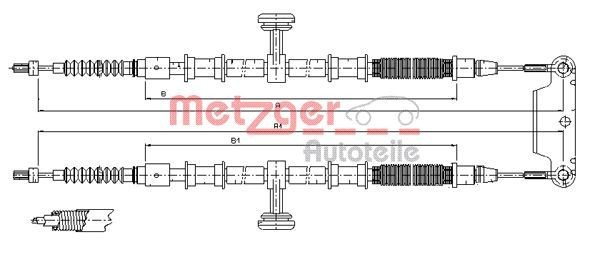 Original METZGER Cable Pull Parking Brake 11.5944 for Opel