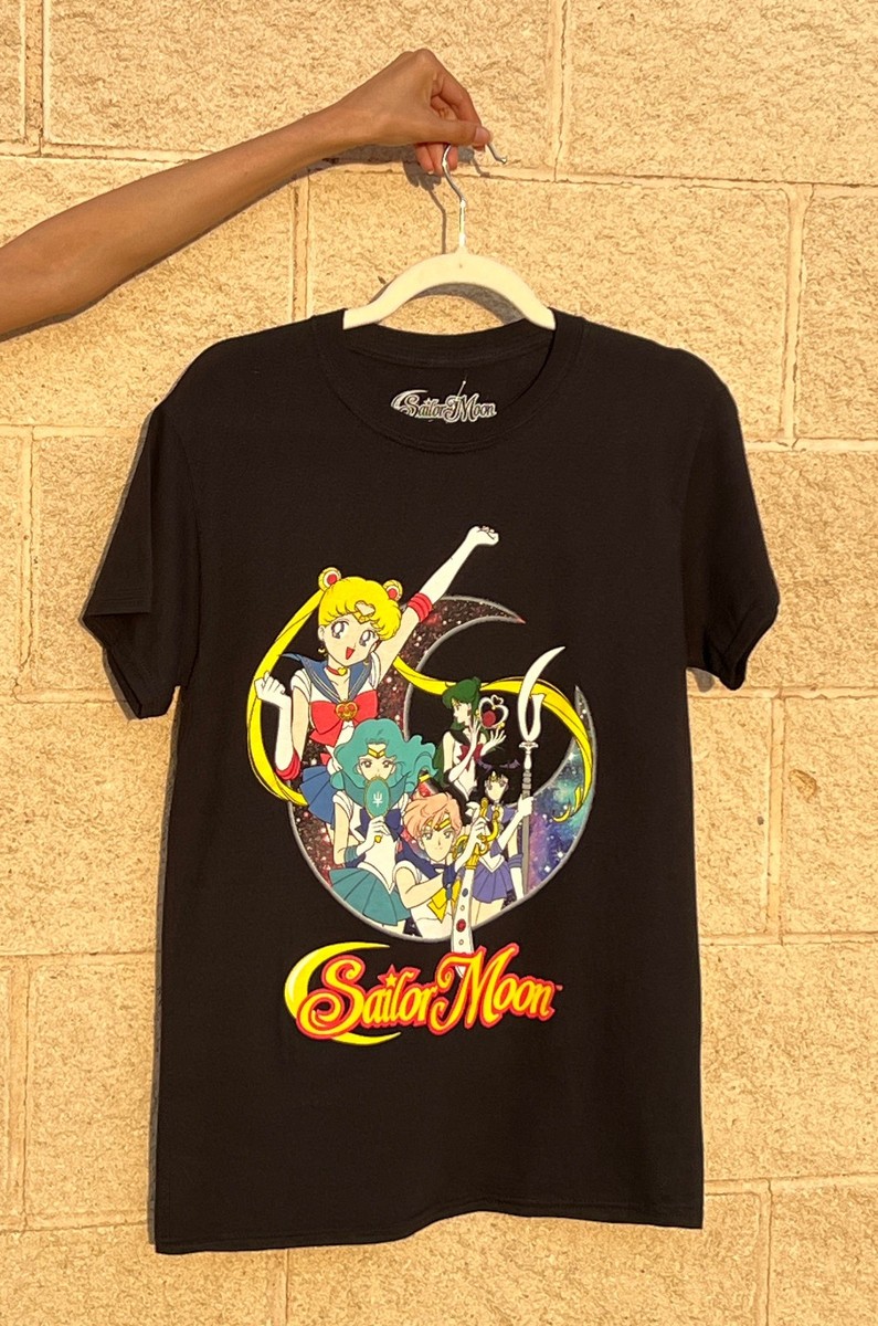 Sailor Moon Outer Sailor Guardians Black Graphic Tee Unisex Small
