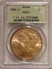 1884 O Morgan Silver Dollar PCGS MS64 OGH/Hues of Copper & Gold Toned