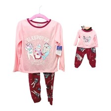 Girl & Doll 18" Pajama Sets-Matching-Sleepover Squad-4/5-BFF & Me-Pink-Burgundy