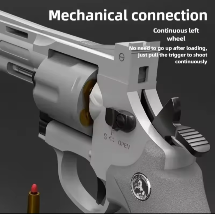 Continuous Firing ZP5 357 Revolver Launcher Pistol Soft Dart