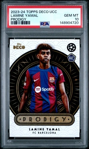 2023-24 Topps Deco UEFA Club Competitions Prodigy Lamine Yamal PSA 10