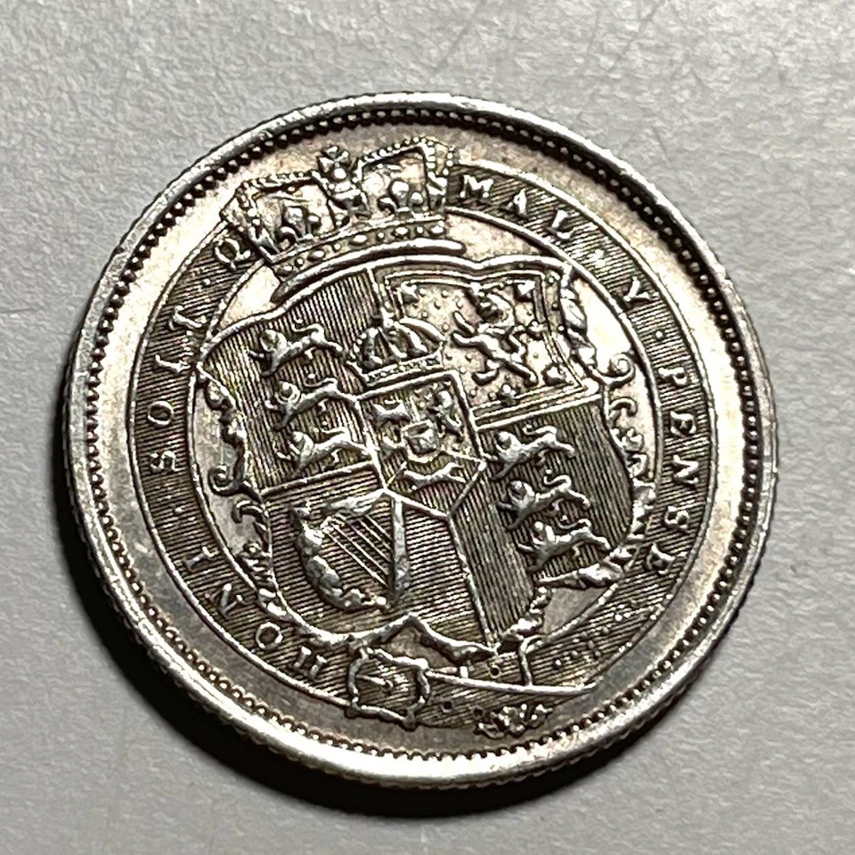 1819 Great Britain One Shilling George III AU Details World Coin Silver .925 - Image 4 of 4
