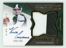 #ed /150 Kirk Cousins 2012 UD Exquisite Rookie SP Autograph Card #128 Auto Patch. rookie card picture