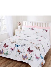 Butterfly Quilt Duvet Cover Or Curtain Range White by Chums