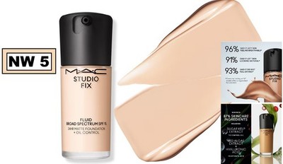 MAC Studio Fix NW5 Fluid Broad Spectrum SPF15 Matte Foundation 1.0 OZ NIB