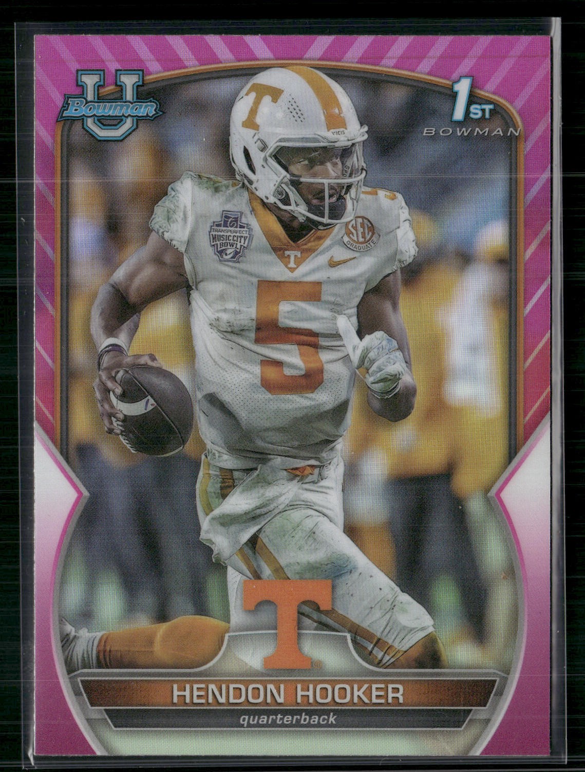 2022 Bowman University Chrome #21 Hendon Hooker Aqua Refractor #/299