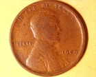 1909 VDB  LINCOLN WHEAT  PENNY IN VG/F  COND.** 205-6B