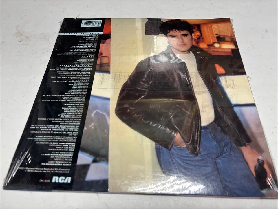 Vince Gill - The Things That Matter SEALED! Vinyl LP Original 1985 w/ Sawcut Foto 2 de 3