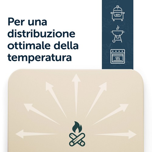 Blumtal Pietra Refrattaria per Pizza da Forno Pietra Lavica per Barbecue a Gas - Foto 14 di 24