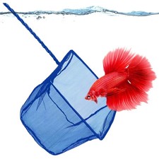 Aquarium Fish Net with Soft Nylon Mesh and Long Handle for Safe Betta and