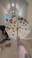 Rolex Green Umbrella Celebration Wood Hook Handle w/ Matching Sleeve