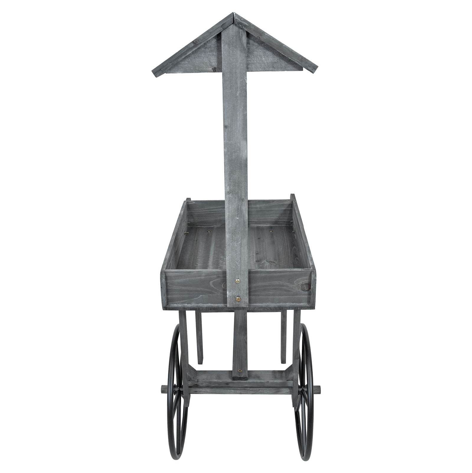Rustic, Vintage Flower Cart Display Stand with Wheels - Gray by Sunnydaze