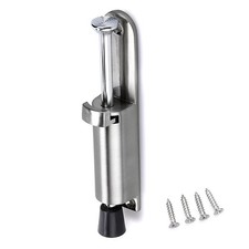 Kickdown Door Stop - Stainless Steel Easy Step Door Stopper, Spring Loaded Te...
