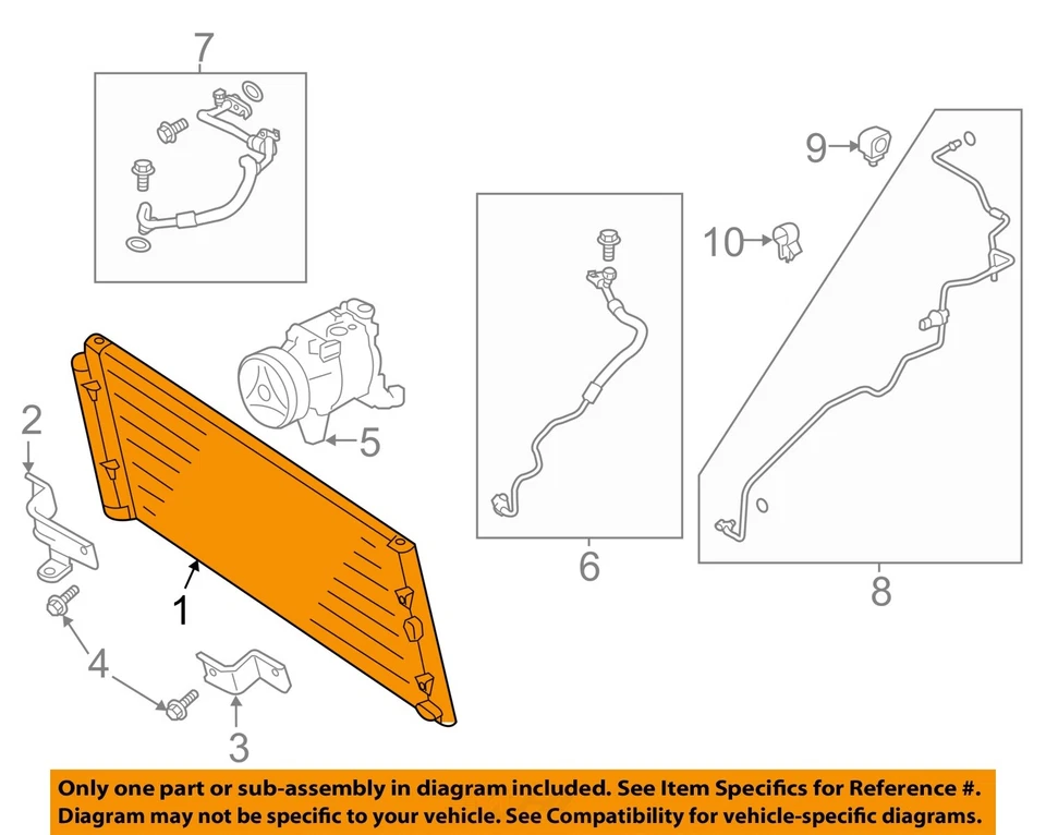 Condensador de aire acondicionado usado se adapta a: 2013 Scion FR-S grado A Foto 3 de 4