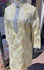 VTG 1960s DRESS JANE JUSTIN DON SOPHISTICATES METALLIC DIAMOND RHINESTONES Y4