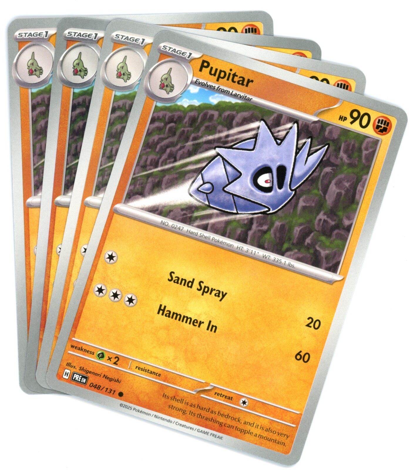 x4 Pupitar - 048/131 - Prismatic Evolutions - Pokemon