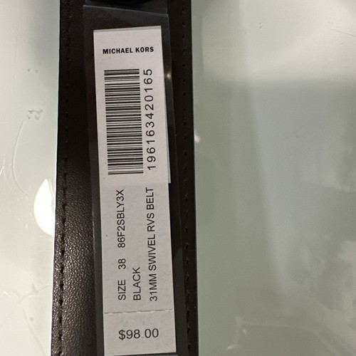 Nuova cintura MICHAEL KORS MK LOGO colore nero logo MK taglia:38 - Foto 5 di 6