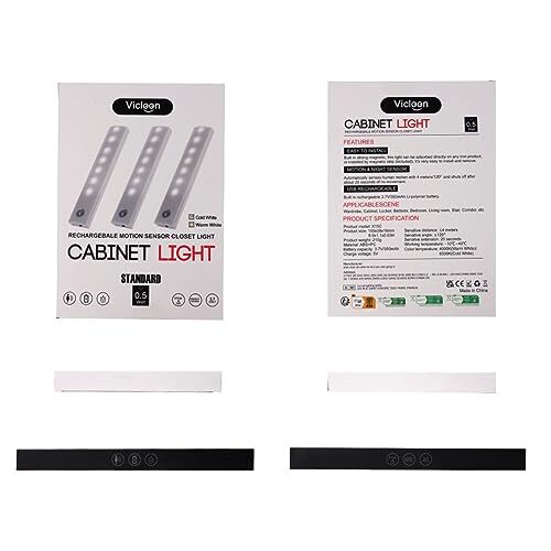 LED Sensor Licht 3 StückWiederaufladbar Schranklicht mit Bewegungsmelder & M... - Bild 8 von 8