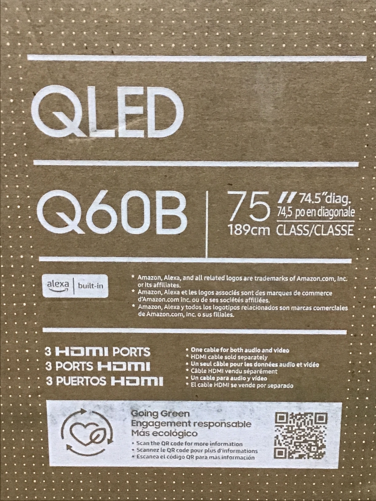 SAMSUNG 75" QLED Q60B 4K UHD Dual LED Quantum HDR Smart TV ...