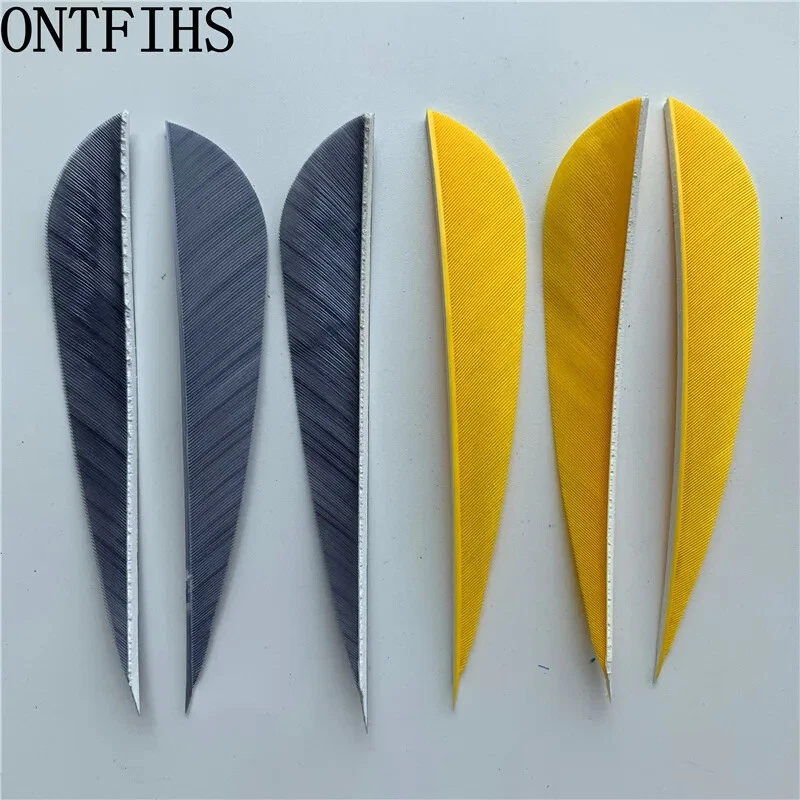 50PCS 4 Inch Parabolic Arrow Fletching Feathers Fletches RW LW - Image 4 of 4