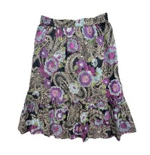 VTG Sag Harbor Women Small Maxi Skirt Floral Elastic Paisley Cottagecore Prairie