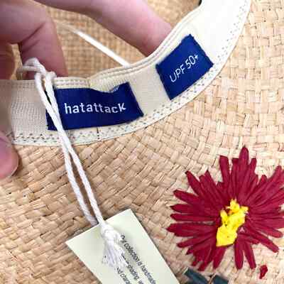 Hat Attack Floral Straw Charlotte Sun Hat in Natural New | eBay display picture 2