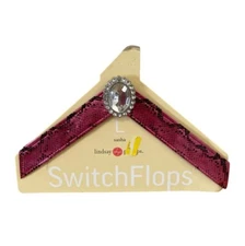 Lindsay Phillips SwitchFlops Sasha Strap Sz Lg 9 - 10 - 11 Pink Snake Skin Print
