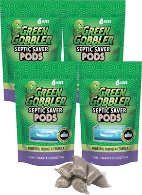 Green Gobbler Septic Tank Treatment Packets - Natural Bacteria to Prevent Costly