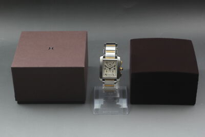 CLA'd MINT IN BOX Cartier TANK FRANCAISE 2303 Chronograph QZ Men's