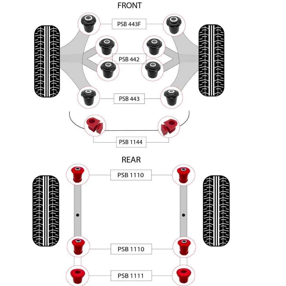 18x Front/Rear PSB Suspension Polyurethane Bushing Kit fits Toyota Tundra 07-21 - Image 3 of 4