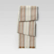 Threshold Cotton Stripe Table Runner Brown / Multi 14"  x 72"