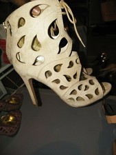 Aldo Ivory Color Laced High Heel Stiletto Sandals Size 8.5