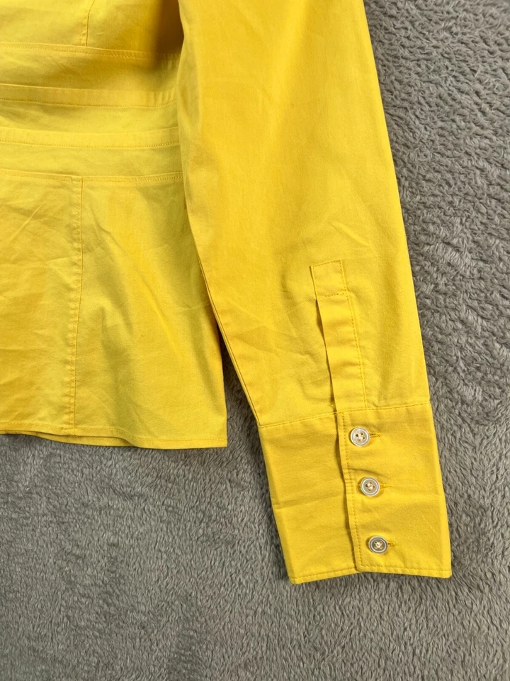 Talbots Womens Petites Tops Yellow Blouse Button Up Long Sleeve Shirt Size 6 - Image 4 of 4