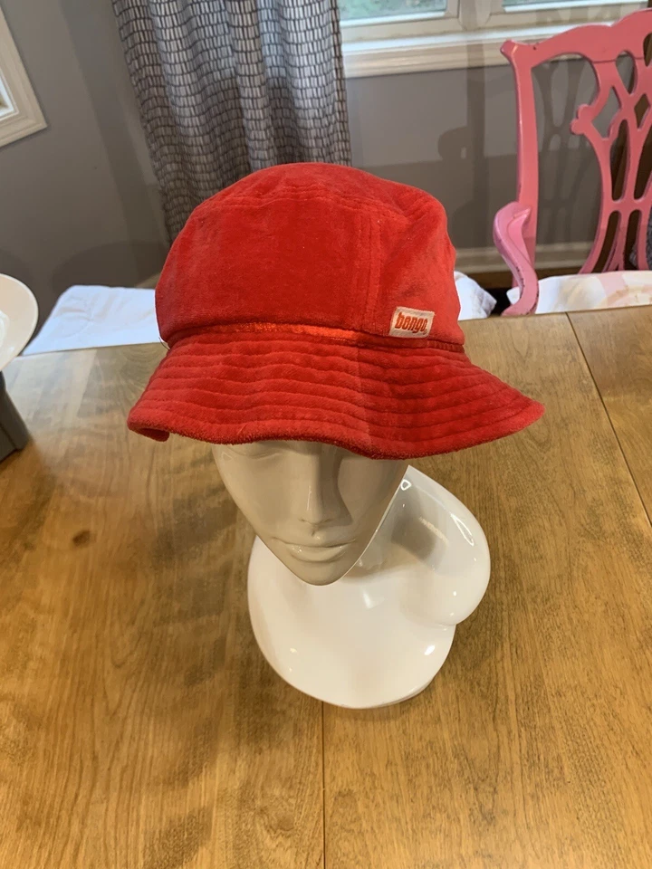 Vintage Bongo 1980's Red Velour Bucket/Sailer Hat One Size Fits Most - Image 2 of 4