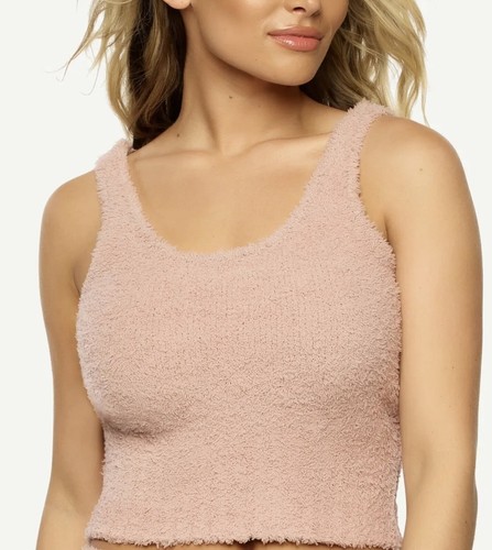 Felina Women Denali Cozy Knit Cropped Cami Lounge Top Rose Pink Pick Size - 第 1/1 張圖片