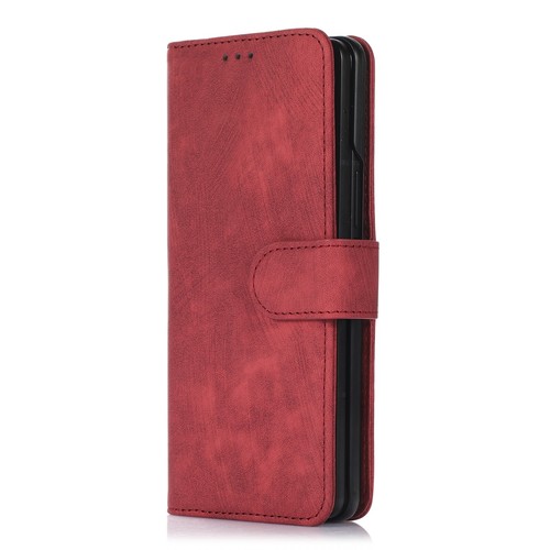 Fr Samsung Z Fold5 Fold4 Fold3 Matte PU Leather Card Wallet Case + Lanyard Strap - Photo 6 sur 11