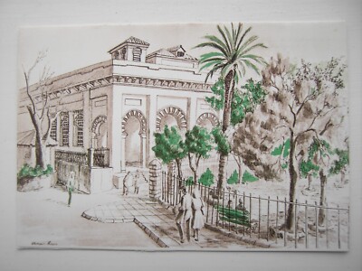 OLYMPIA REYES SIGNED ARTIST. Holy Trinity Cathedral Gibraltar Anglican. Painting