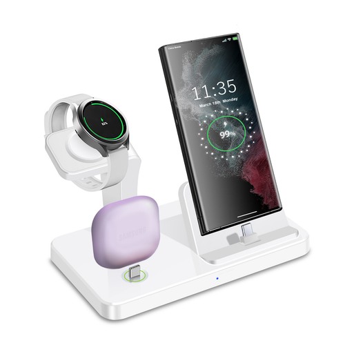 3in1 Fast Charging Station For Samsung Galaxy Watch 7 Classic S25 Ultra Z Flip 6 - Picture 16 of 16