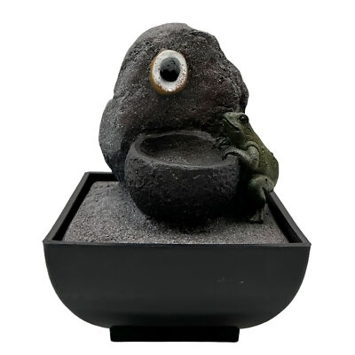 Springbrunnen Zimmer Brunnen mit Frosch ca. 18 cm Pumpe Dekoration Deko  