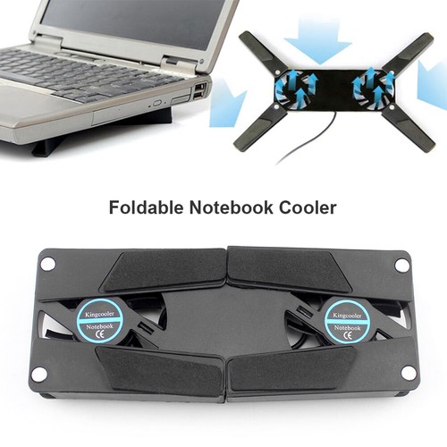 USB-betriebener Notebook-Kühler mit doppelten 60-mm-Lüftern, Kühlpad-Halterung f - Bild 2 von 3