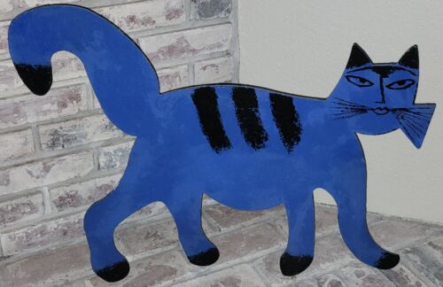 SPECIAL ART SALE! Corneille Multi Colored Metal CAT Sculpture SIGNED - Picture 6 of 9